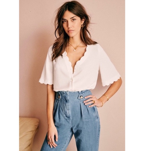 [NWOT] Sezane Antika Blouse in Ecru, FR34/US2 - Picture 1 of 4